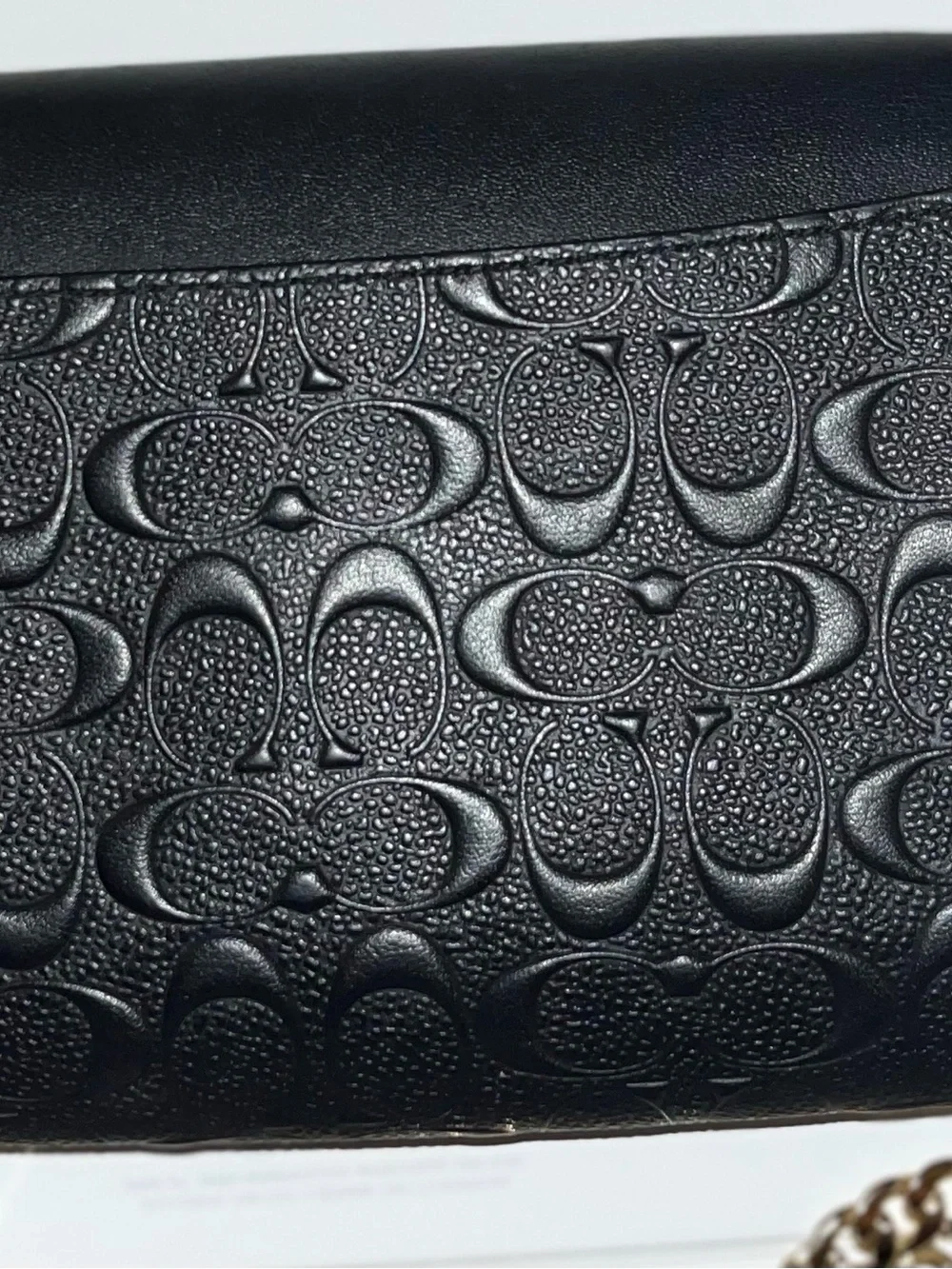 Coach Black Leather Turnlock Shoulder Bag with Gold Chain